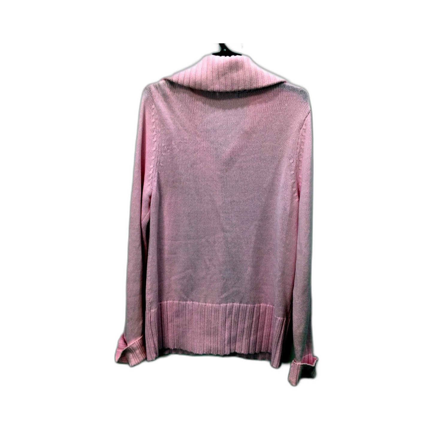 Regatta Womens Ribbed Knit Button-Down Sweater in Soft Pink, Size 16