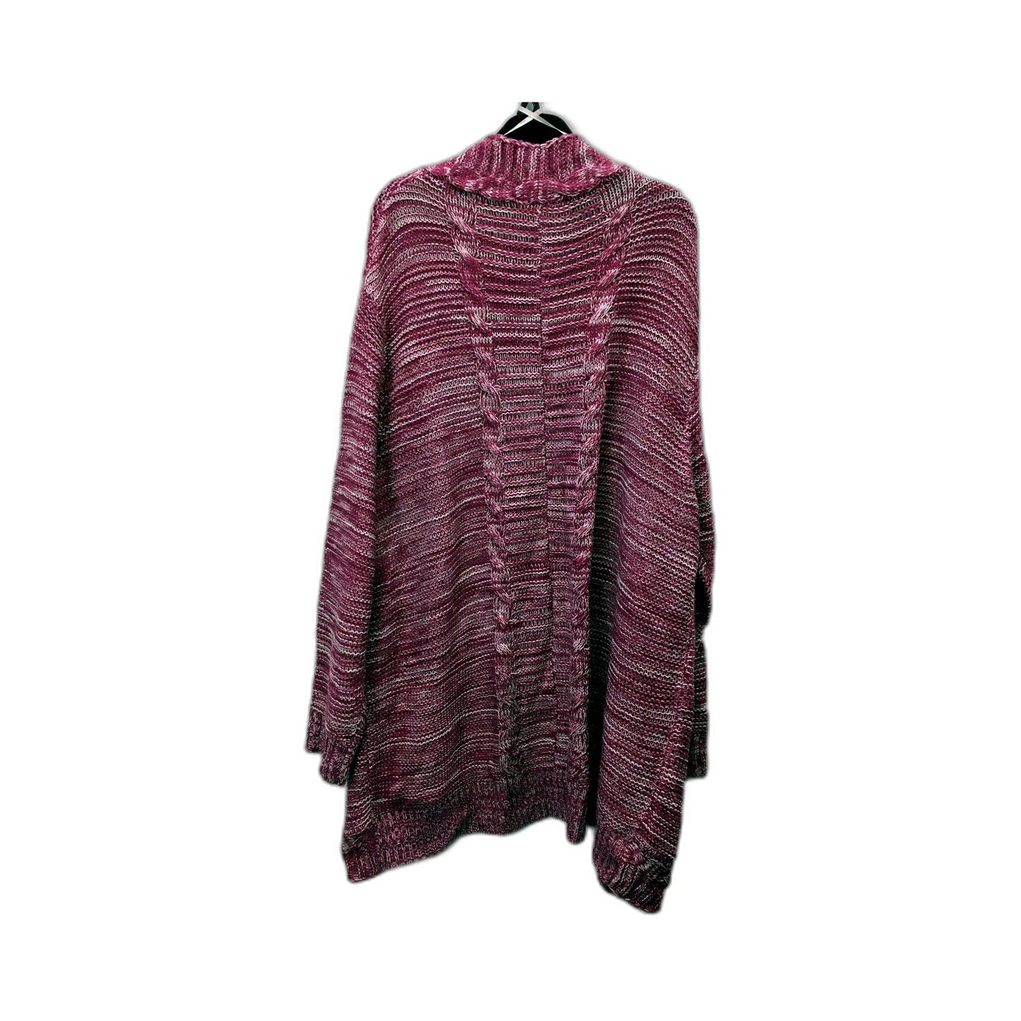 Millers Womens Striped Open Front Cardigan Sweater Pink Gray Loose Fit Size XXL