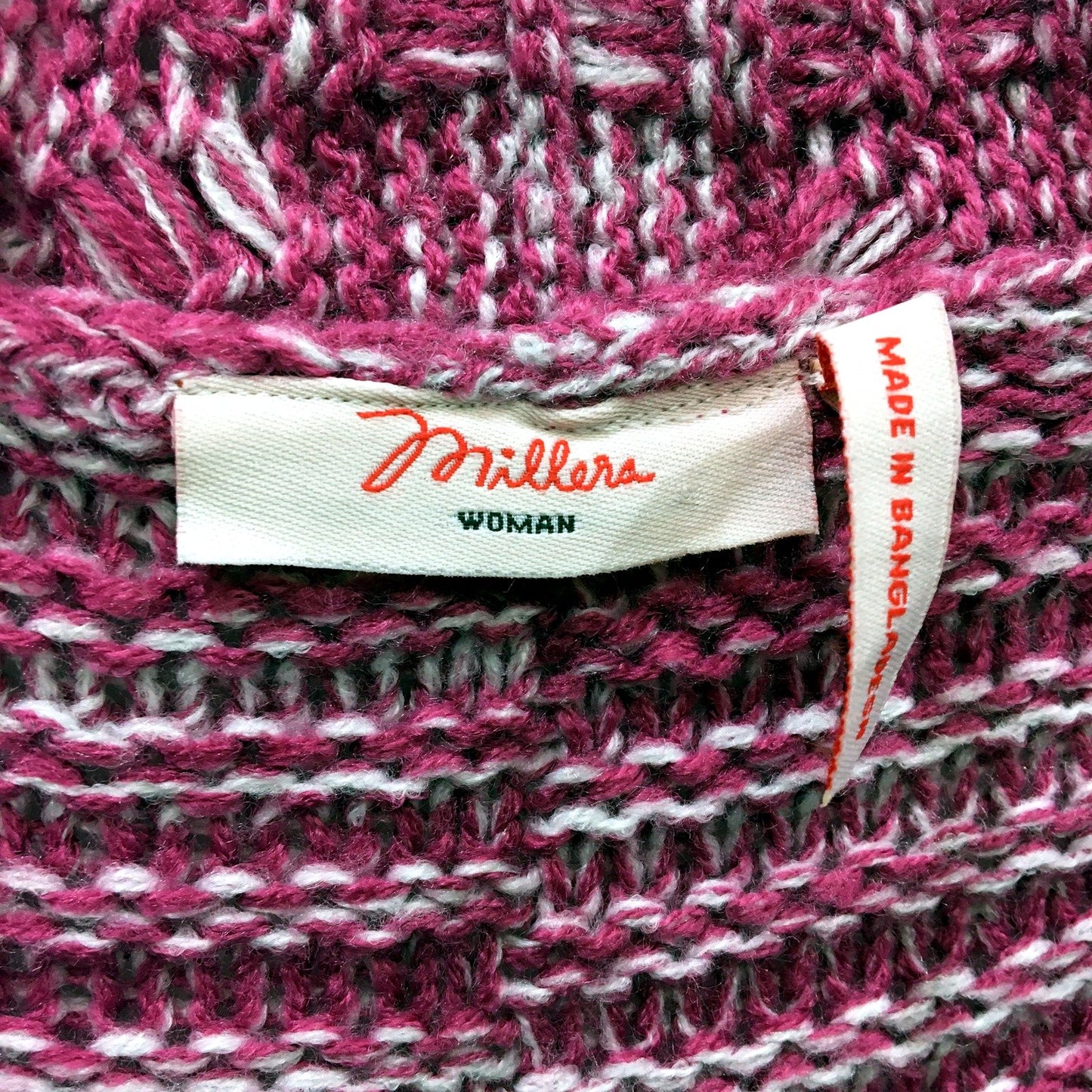 Millers Womens Striped Open Front Cardigan Sweater Pink Gray Loose Fit Size XXL