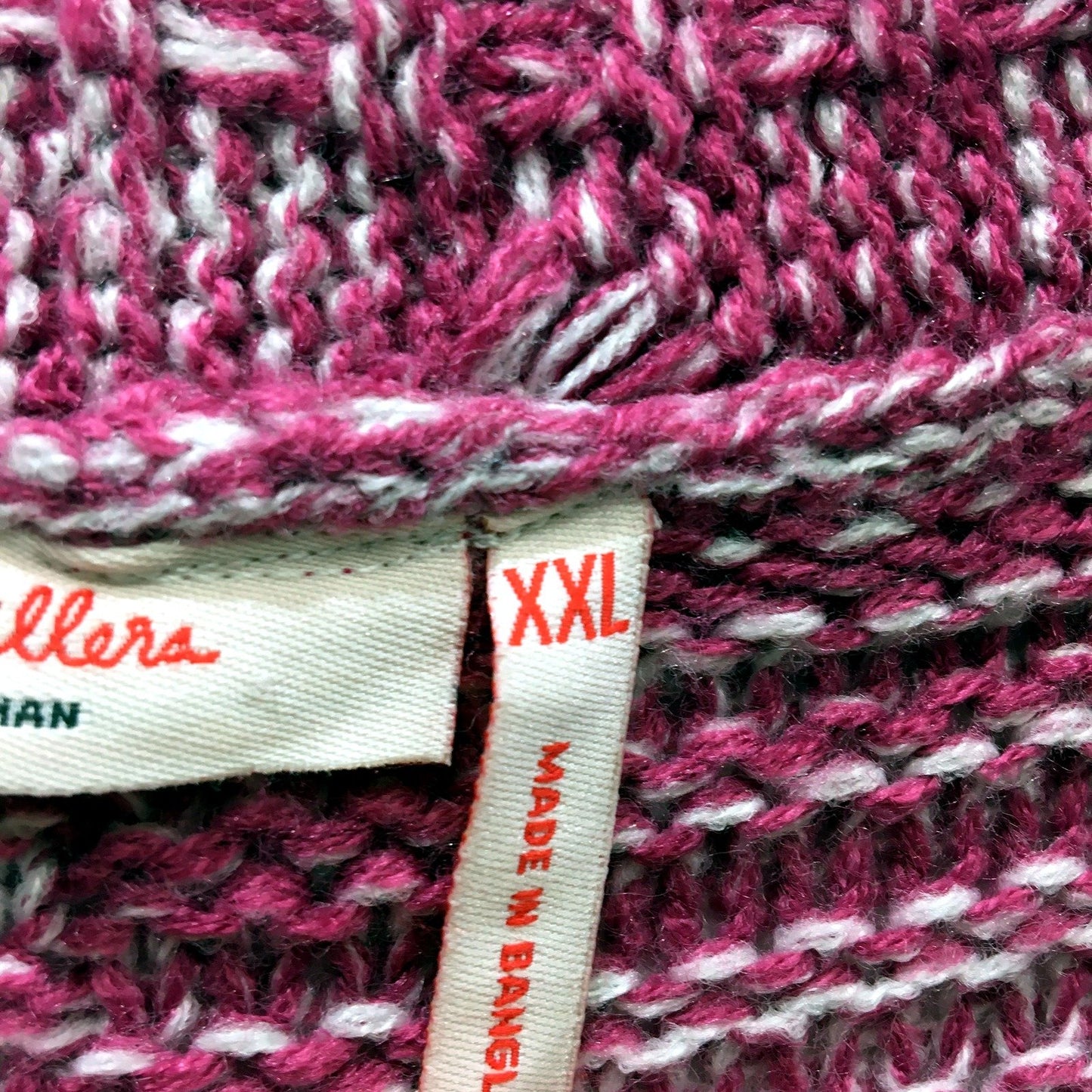 Millers Womens Striped Open Front Cardigan Sweater Pink Gray Loose Fit Size XXL