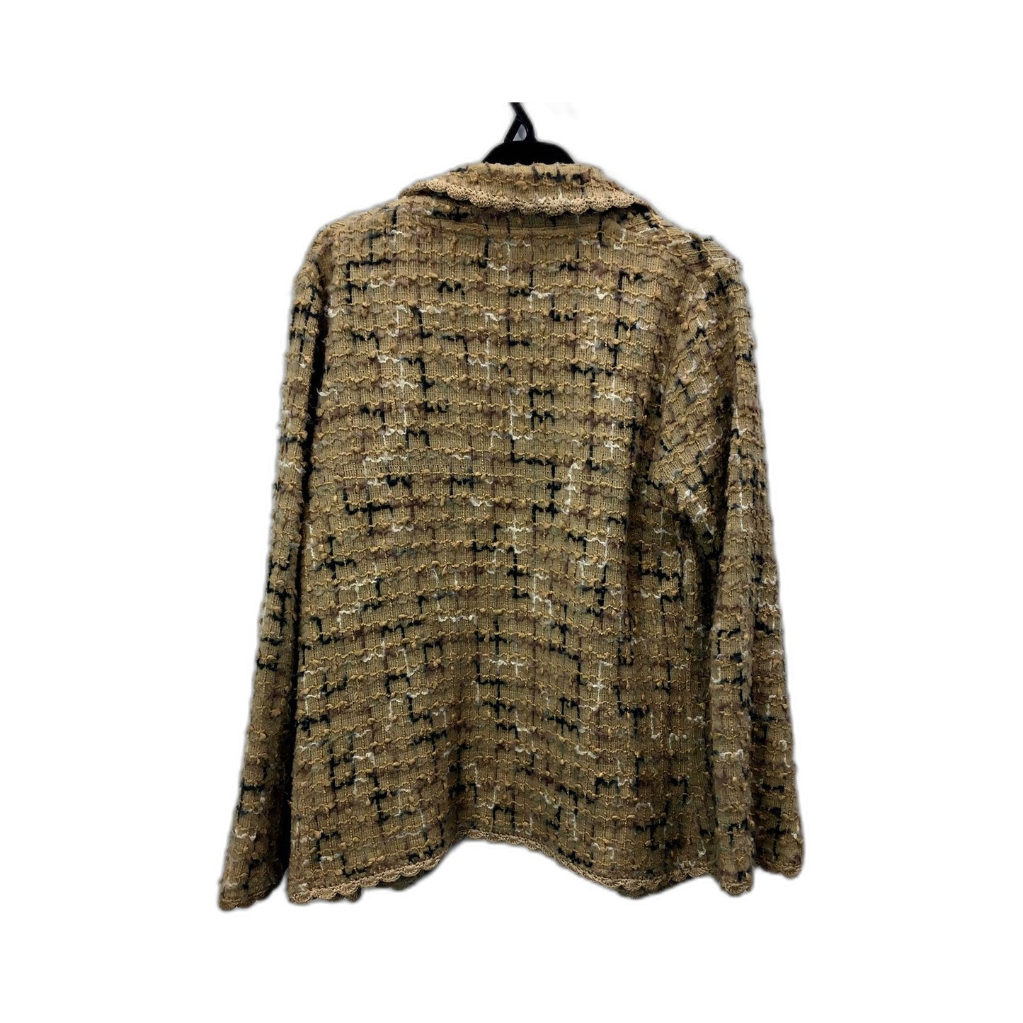 Blue Illusion Womens Textured Knit Cardigan Sweater Beige Size L