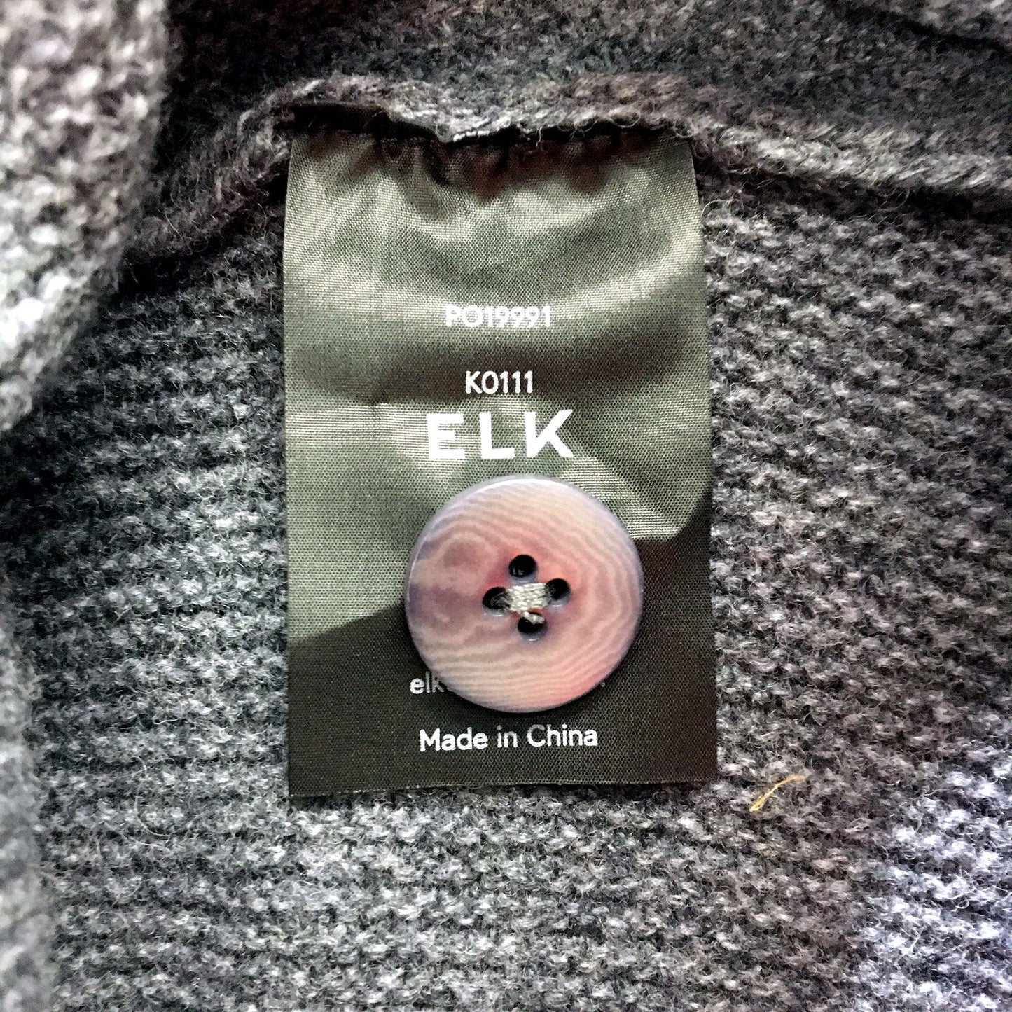 ELK Womens Oversized Charcoal Gray One Size Cozy Poncho
