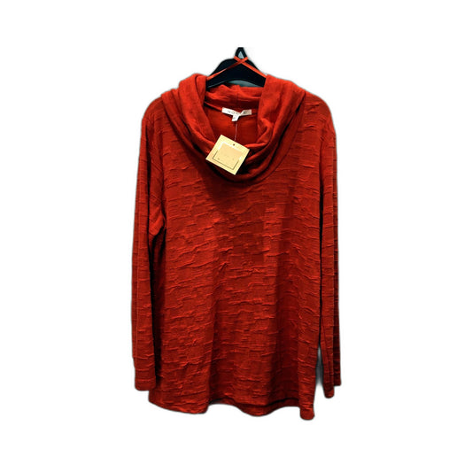 NONIB Womens Long Sleeve Roll Neck Textured Knit Top Pureed Pumpkin Size NEW