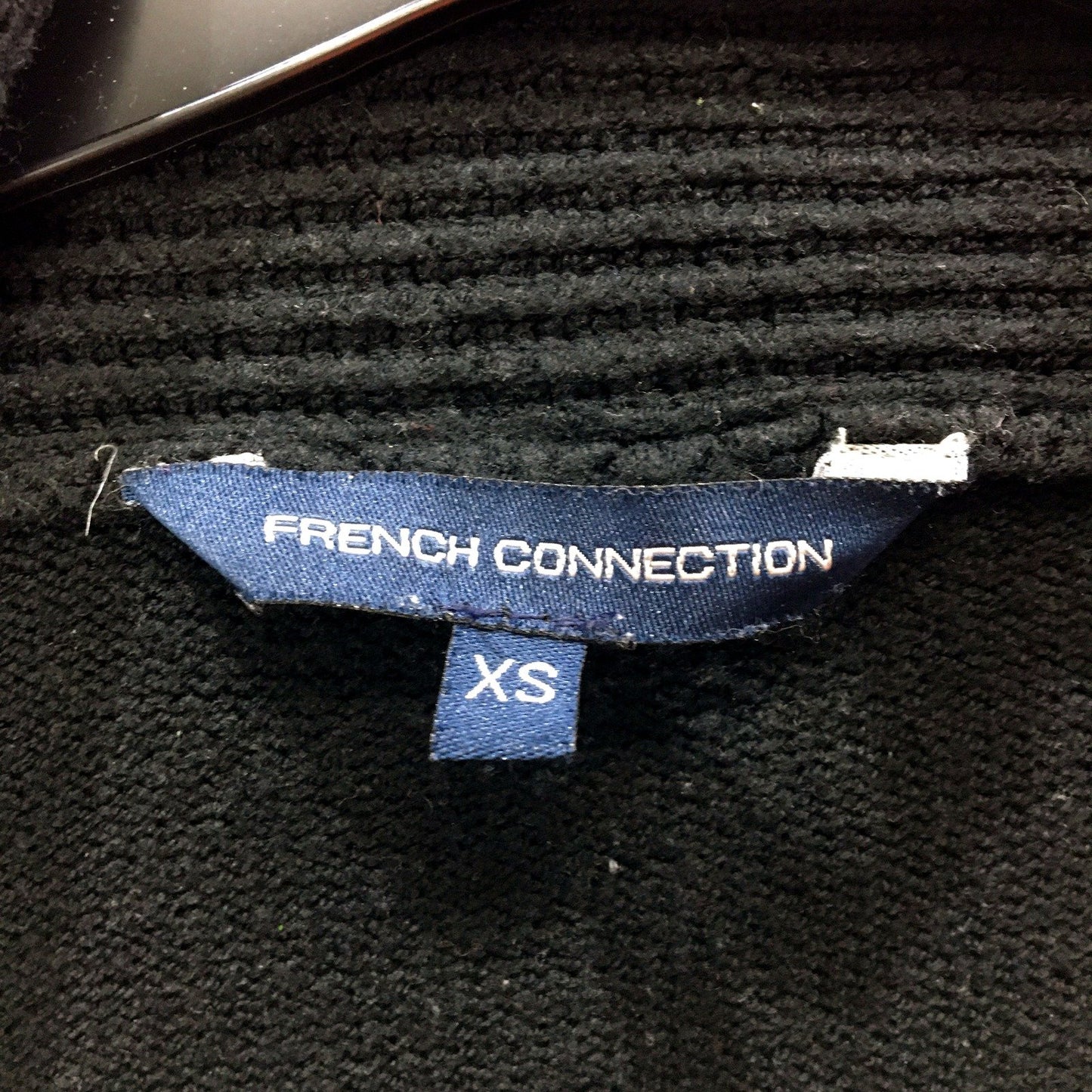 French Connection Womens Ribbed Knit Black Cardigan for XS Size