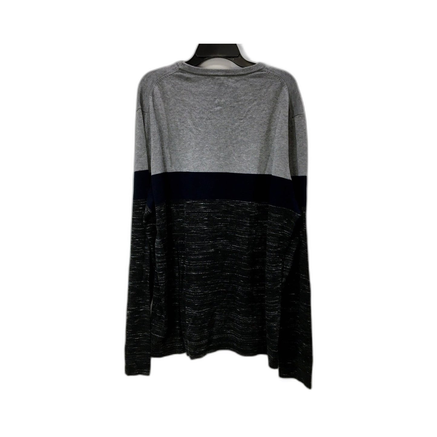 Calvin Klein Mens Colorblock Pullover Sweater in Gray & Black, Size L