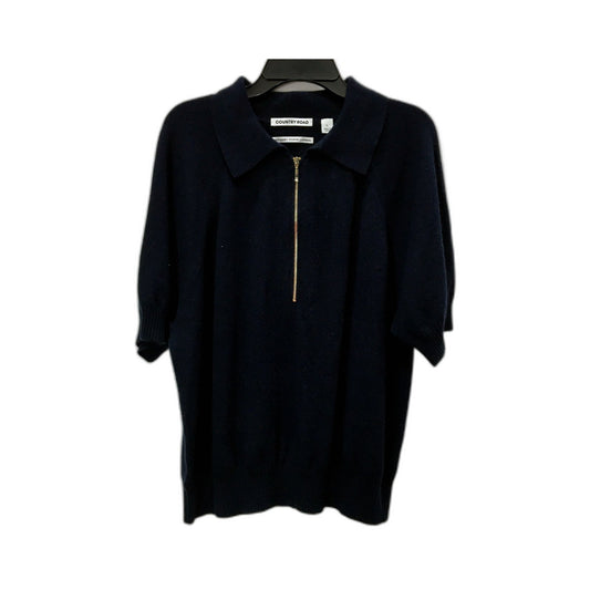 Country Road Womens Navy Blue Cozy Knit Pullover Sweater Jumper