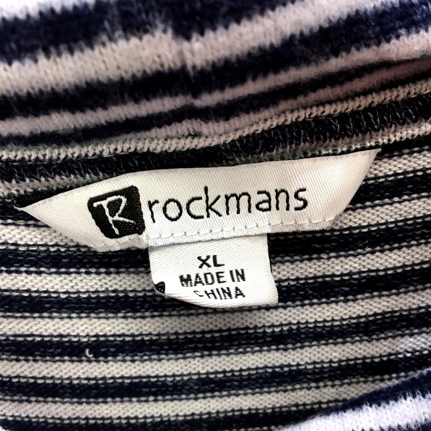 Rockmans Womens Navy and White Striped Pullover Sweatshirt in XL Size