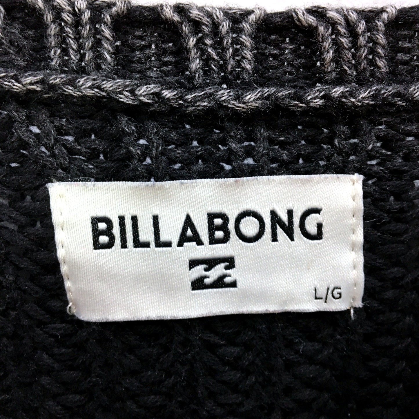 Billabong Mens Cotton Crew Neck Pullover Sweater in Black, Size Large Size L/G
