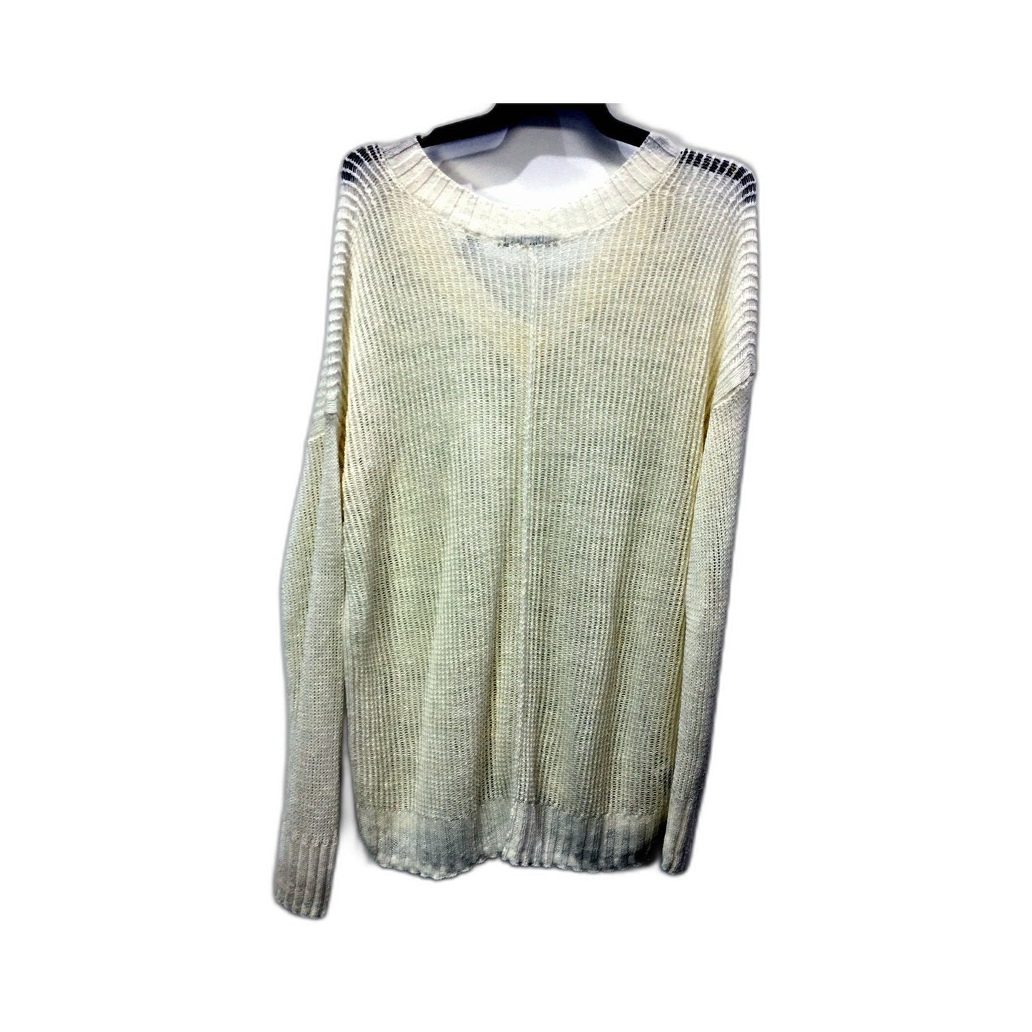 Country Road Womens Ribbed Knit Pullover Sweater in Cream, Small Size