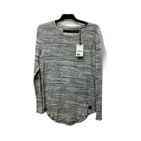 Factorie Womens Pullover Sweatshirt Waffle Texture Light Grey Marle Size S NEW