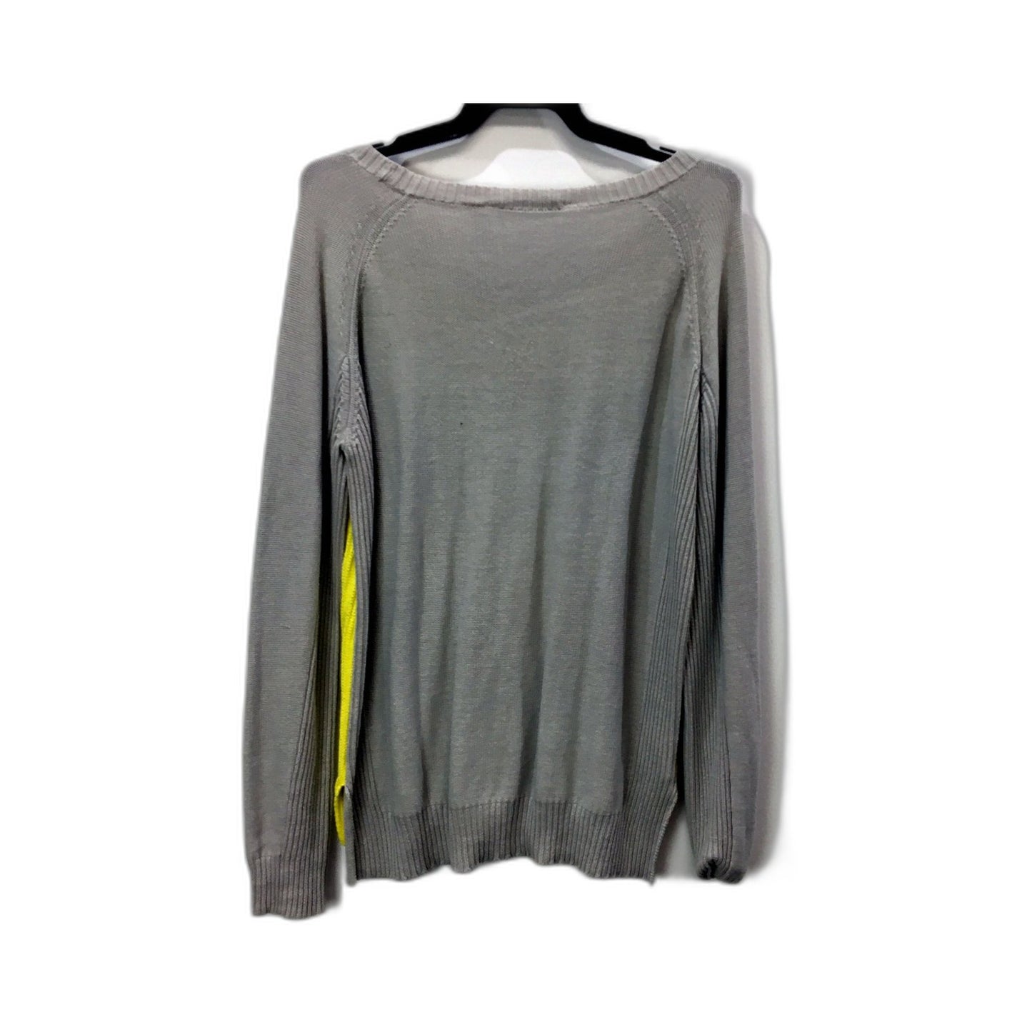 Country Road Womens Cotton Pullover Sweater in Gray and Yellow, Size M