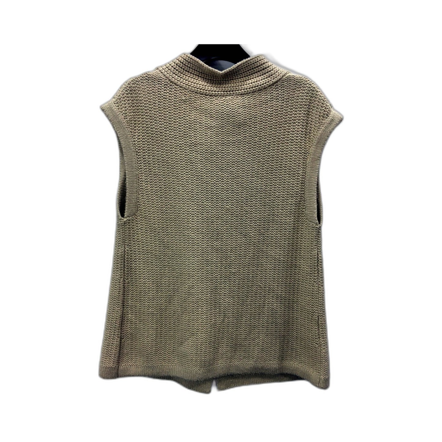 Suzanne Grae Womens Cowl Neck Button Pullover Sweater in Beige, Size M