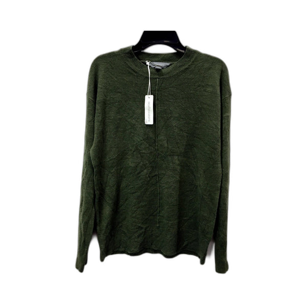 Suzannegrae Womens Acrylic Crew Neck Pullover Sweater in Khaki, Size XXS NEW
