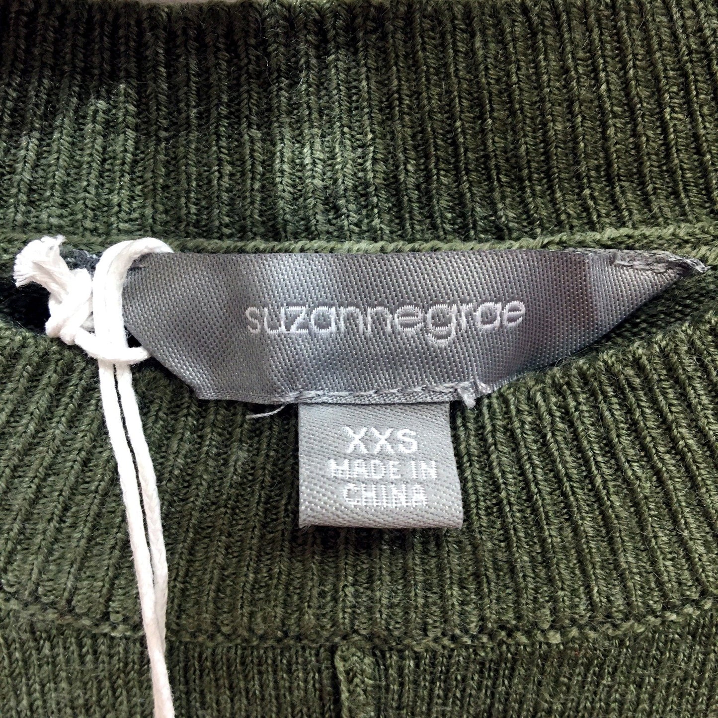 Suzannegrae Womens Acrylic Crew Neck Pullover Sweater in Khaki, Size XXS NEW
