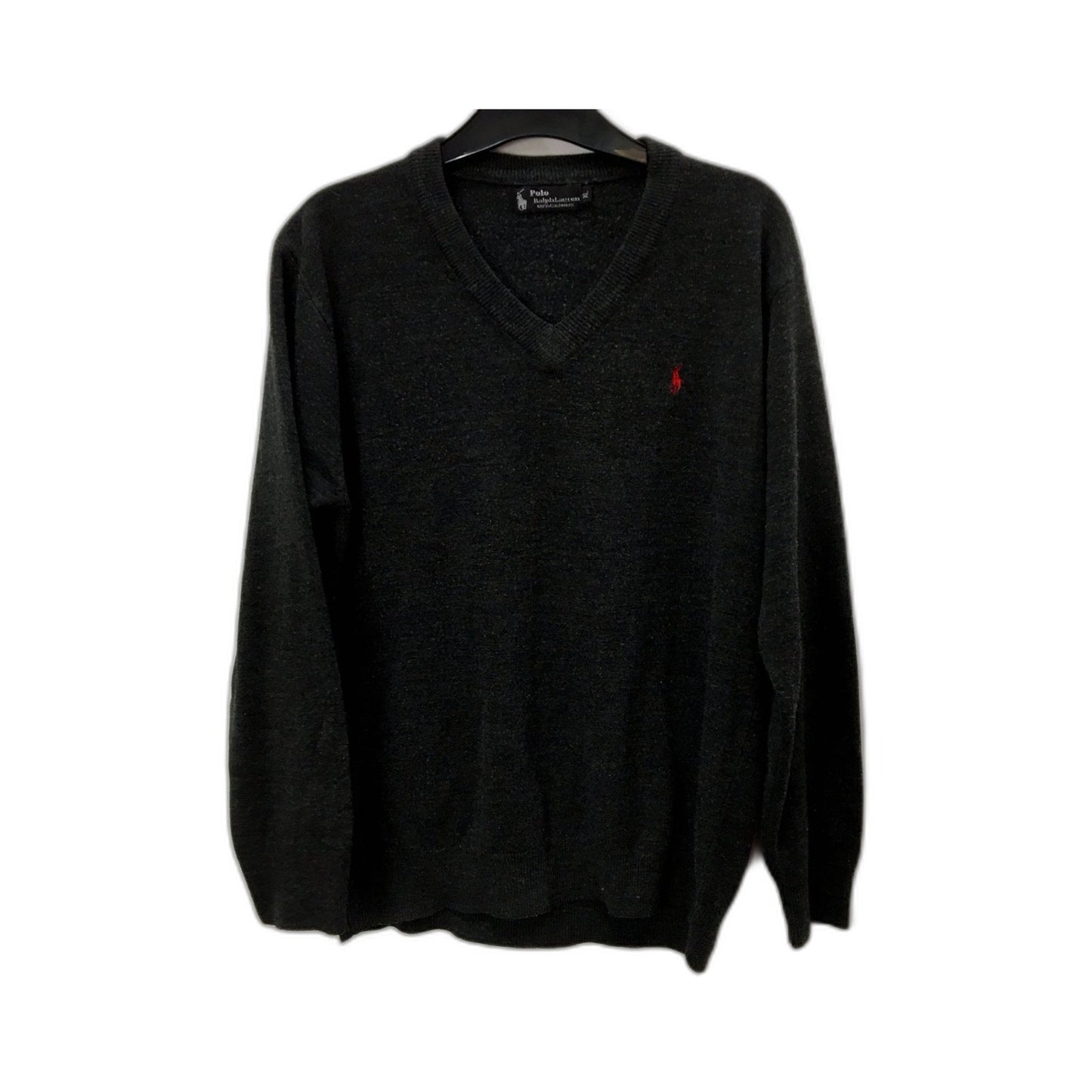 Polo Ralph Lauren Mens Cotton V-Neck Pullover Sweater in Black, Size XL