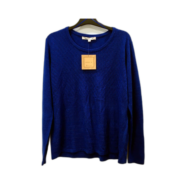 Nonib Womens Pullover Sweater Acrylic Comfortable Relaxed Fit Blue Size XL NEW