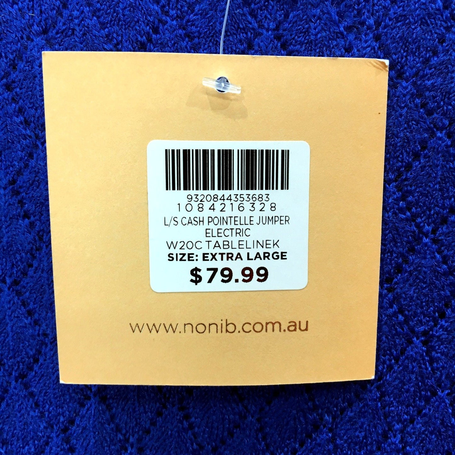 Nonib Womens Pullover Sweater Acrylic Comfortable Relaxed Fit Blue Size XL NEW