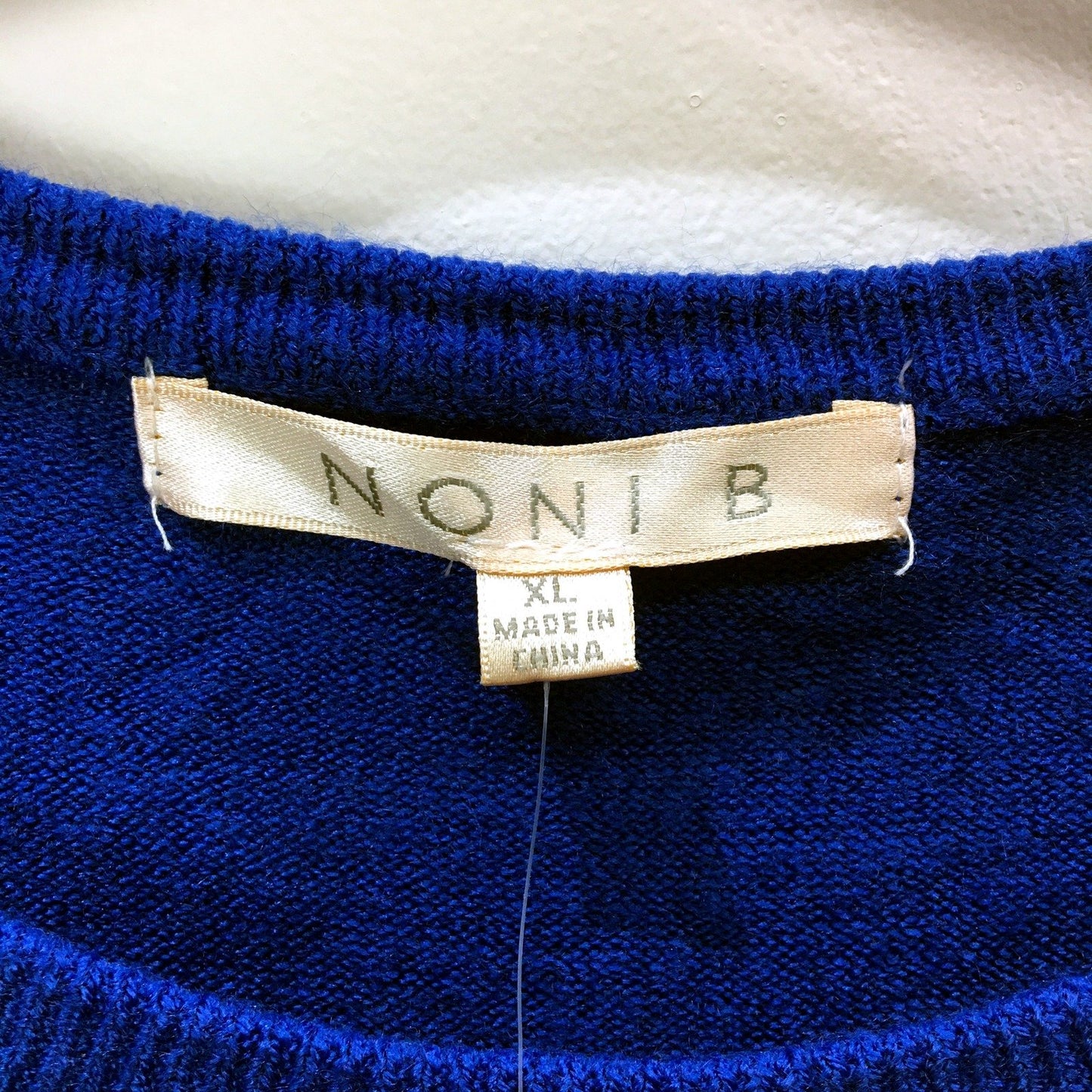 Nonib Womens Pullover Sweater Acrylic Comfortable Relaxed Fit Blue Size XL NEW
