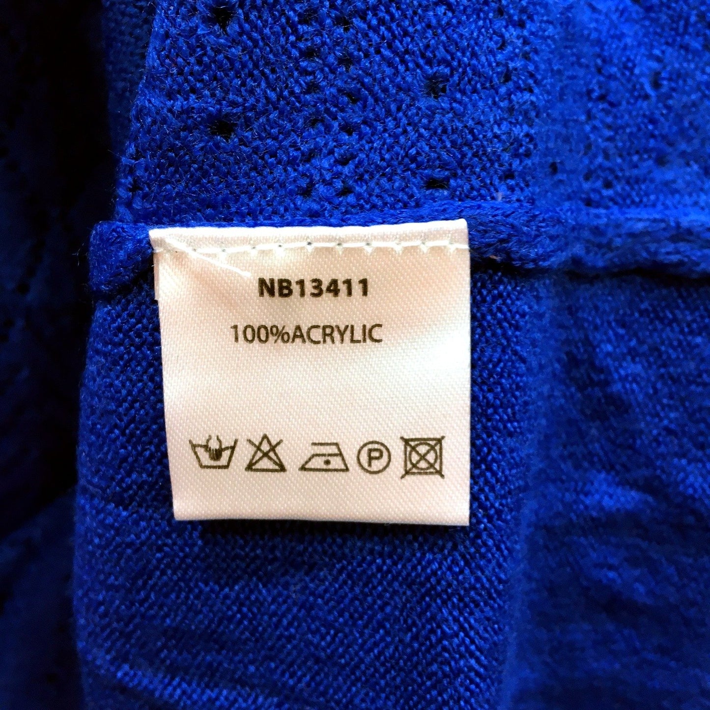 Nonib Womens Pullover Sweater Acrylic Comfortable Relaxed Fit Blue Size XL NEW