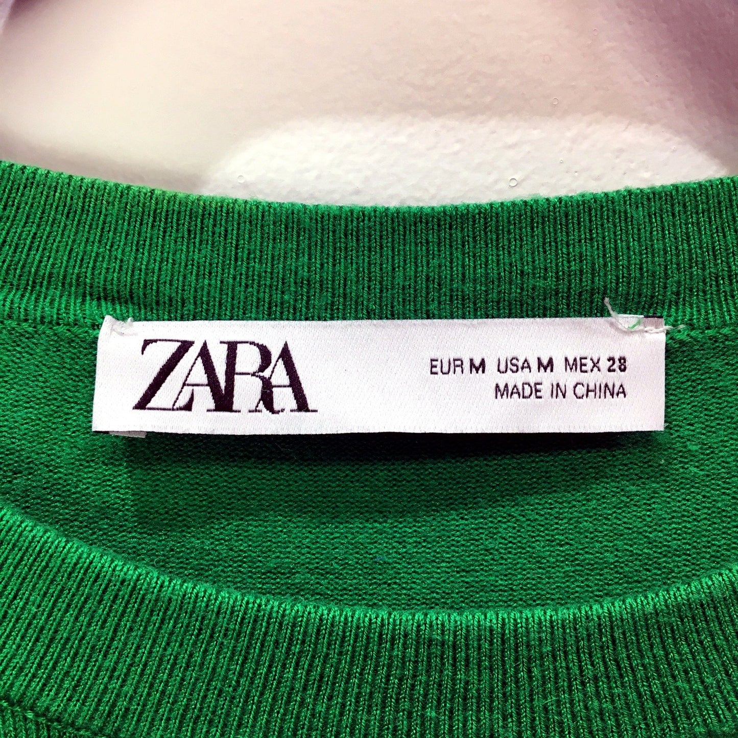 Zara Womens Green Knit Pullover Sweater Comfortable Cozy Soft Size M