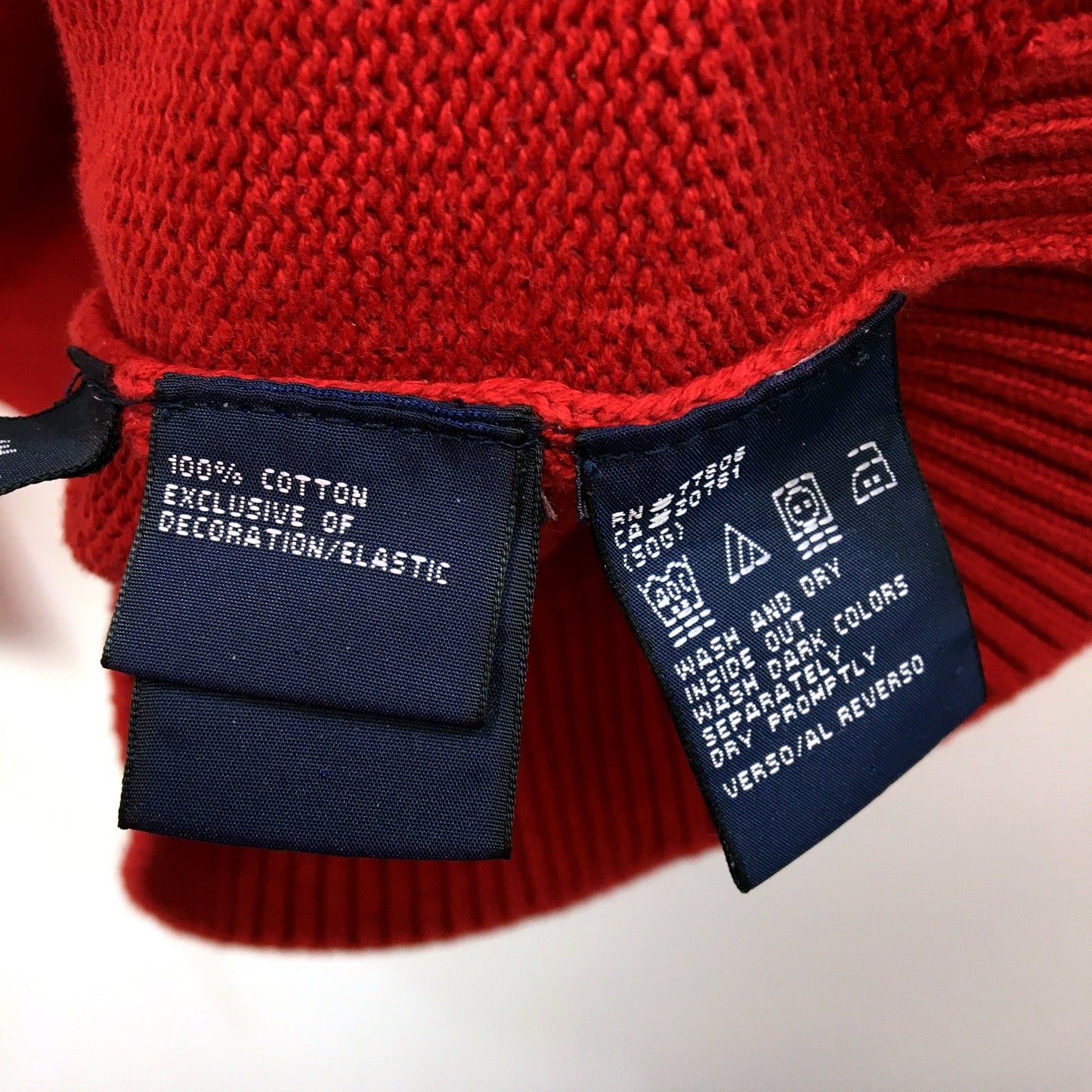 Tommy Hilfiger Mens V-Neck Cotton Pullover Sweatshirt in Red, Size M