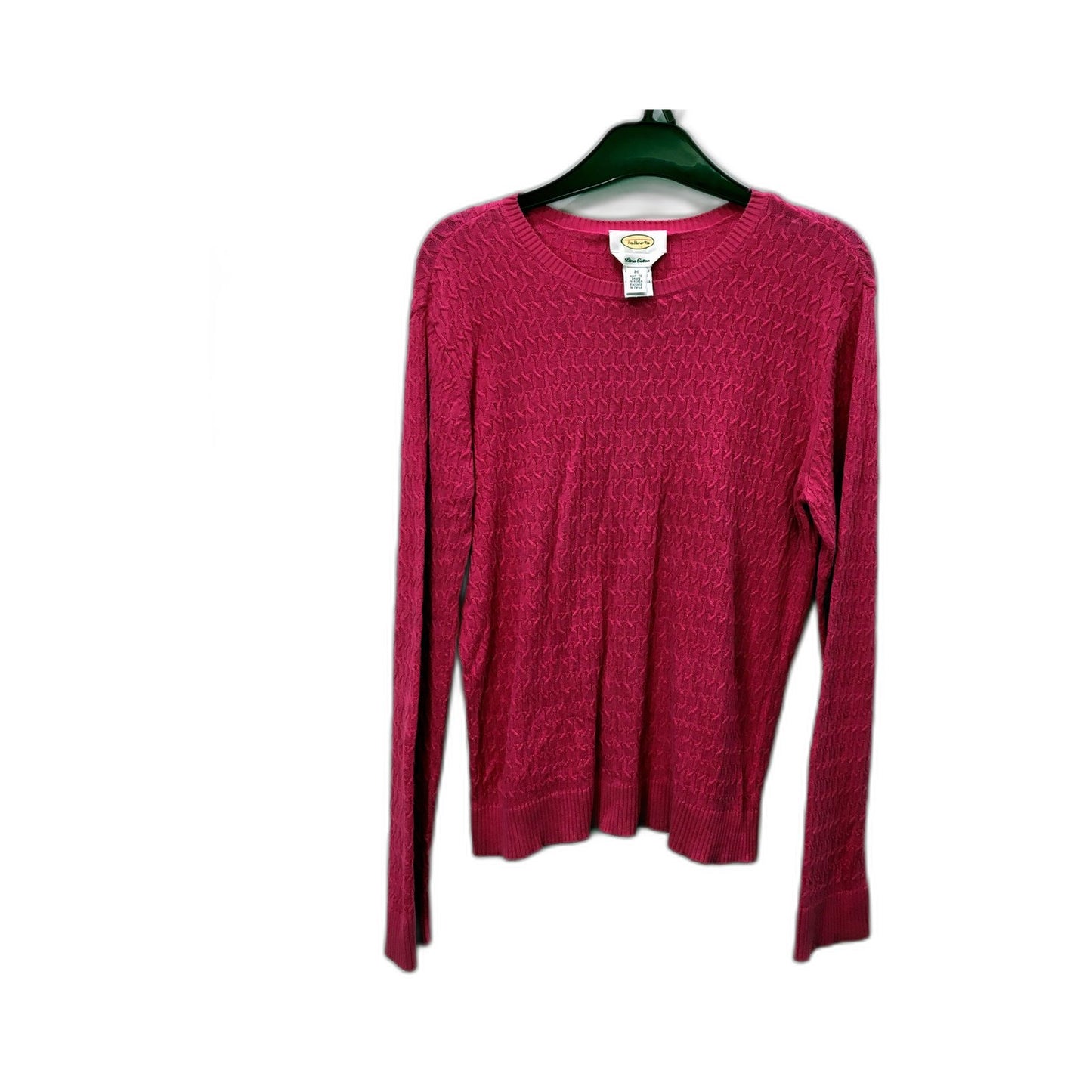 Talbots Womens Textured Knit Pullover Sweater in Fuchsia, Size M