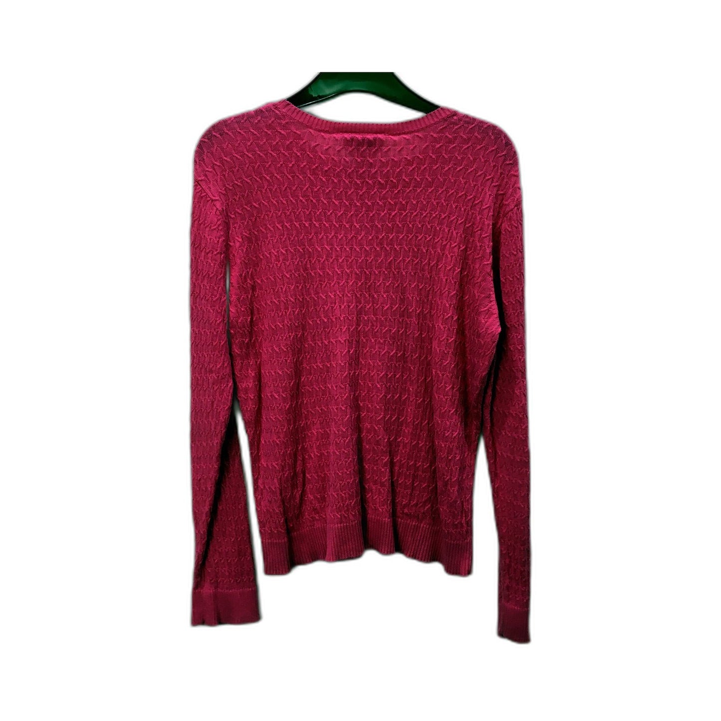 Talbots Womens Textured Knit Pullover Sweater in Fuchsia, Size M