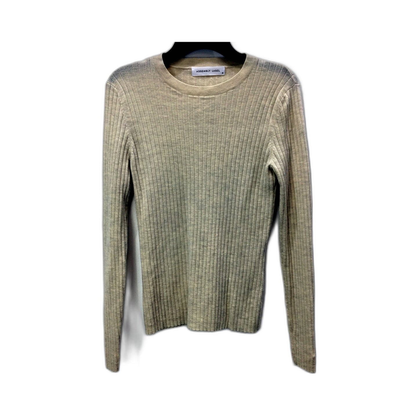 Assembly Label Womens Ribbed Knit Sweater in Cream for Size 6
