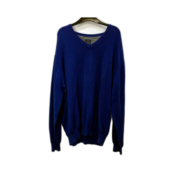 Gaz Man Mens Blue Pullover Sweater Soft Cotton Stretch Comfortable Size XL