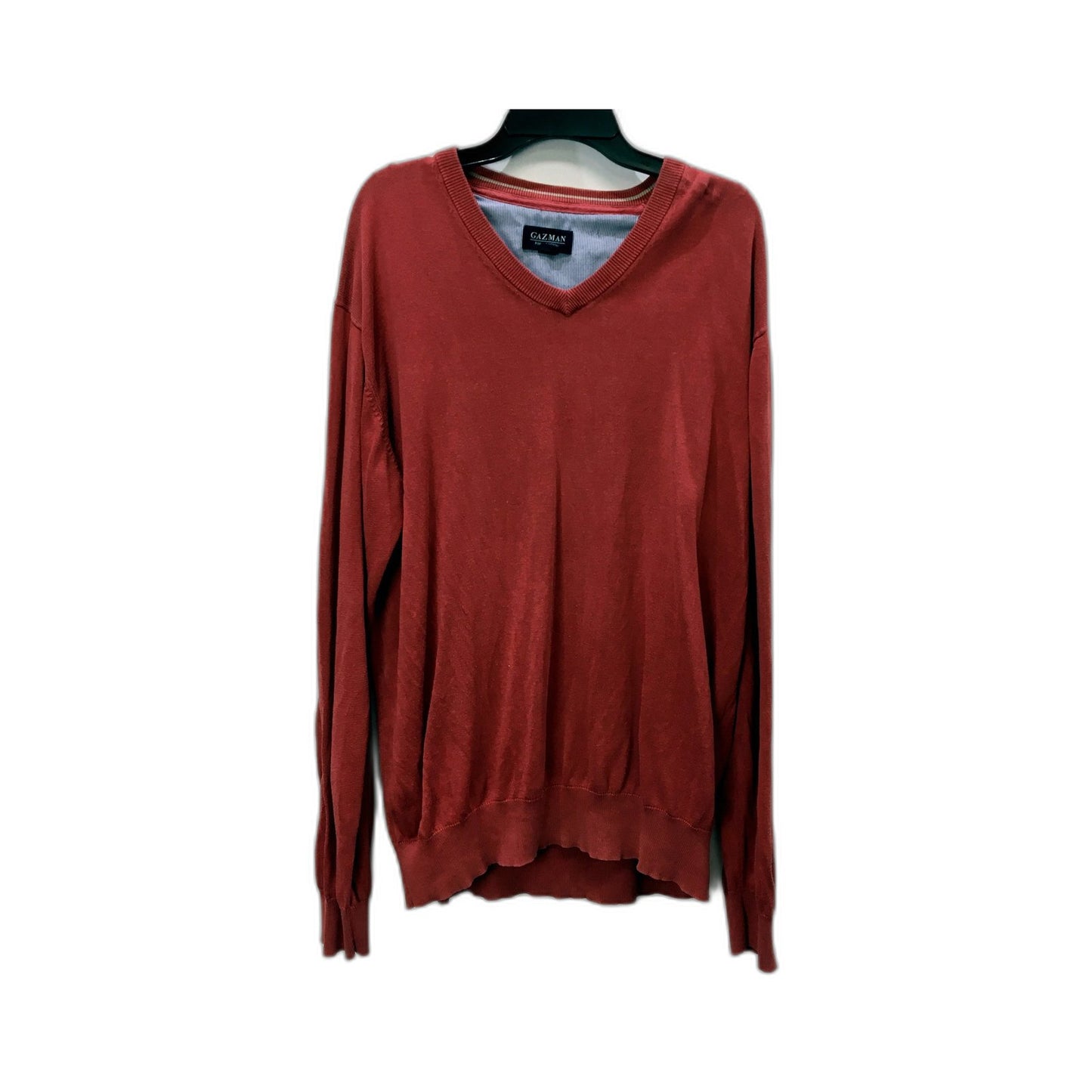 Gazman Mens Pima Cotton V-Neck Pullover Sweatshirt in Pink, Size L