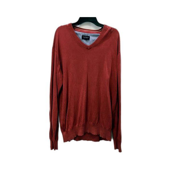 Gazman Mens Pima Cotton V-Neck Pullover Sweatshirt in Pink, Size L