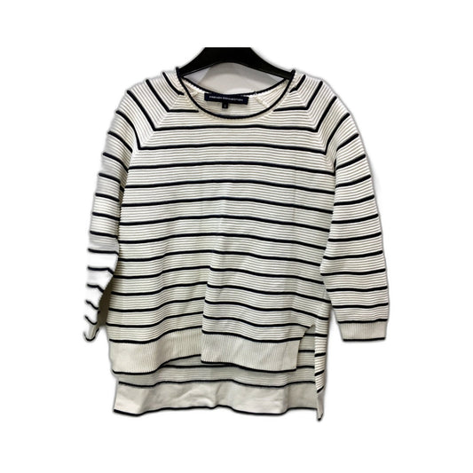 French Connection Womens Striped Pullover Sweater Cotton Black and White Size S