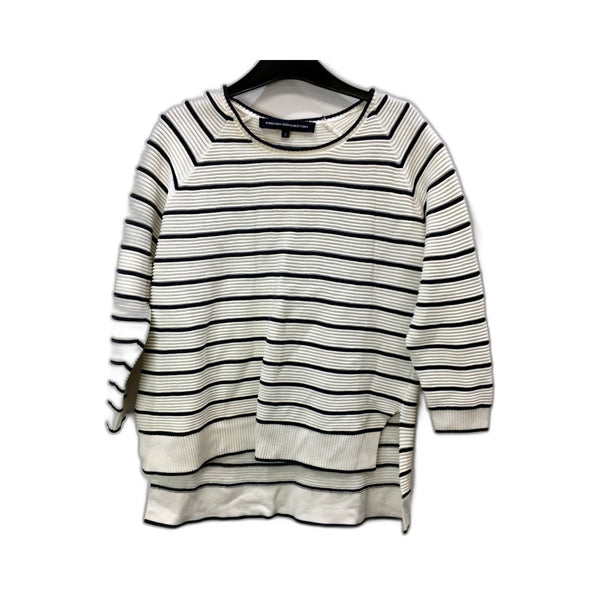 French Connection Womens Striped Pullover Sweater Cotton Black and White Size S