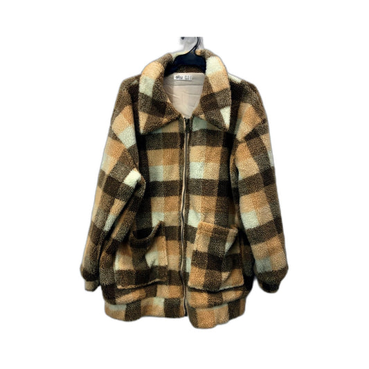 Ally Fashion Womens Zip-Up Teddy Fleece Jacket Multi Color Size M