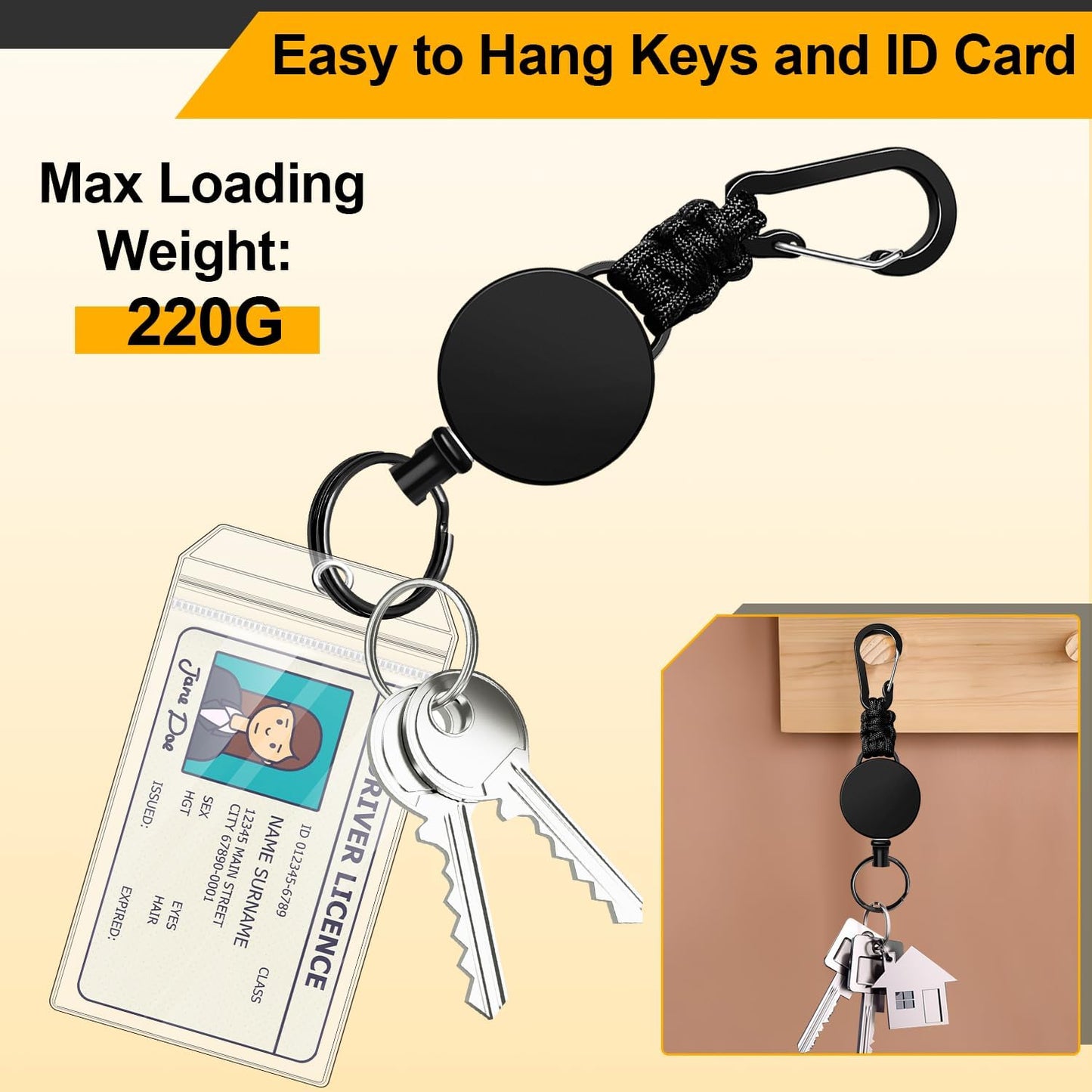 Multi-Color Retractable Badge Holders with Durable Carabiner Clip NEW