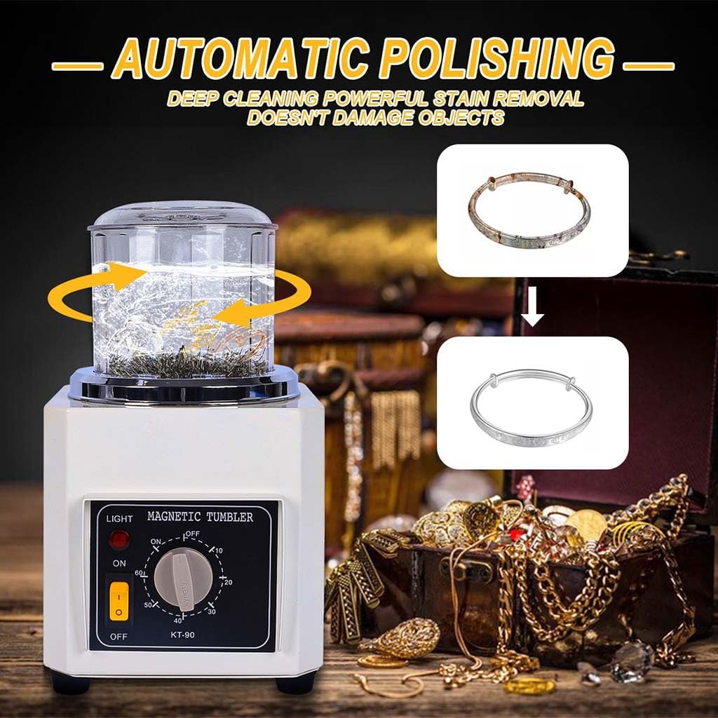 Magnetic Tumbler Polisher Jewelry Polishing Machine for Polishers Plastic NEW