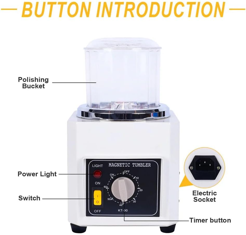 Magnetic Tumbler Polisher Jewelry Polishing Machine for Polishers Plastic NEW