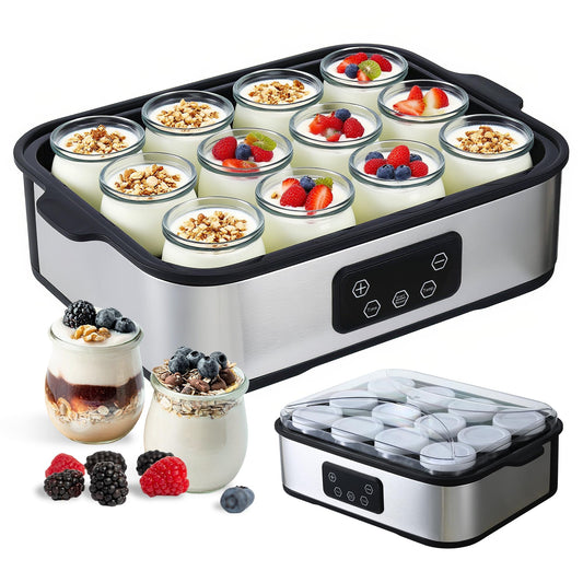 Automatic Yogurt Maker with Adjustable Temperature Timer Silvery 