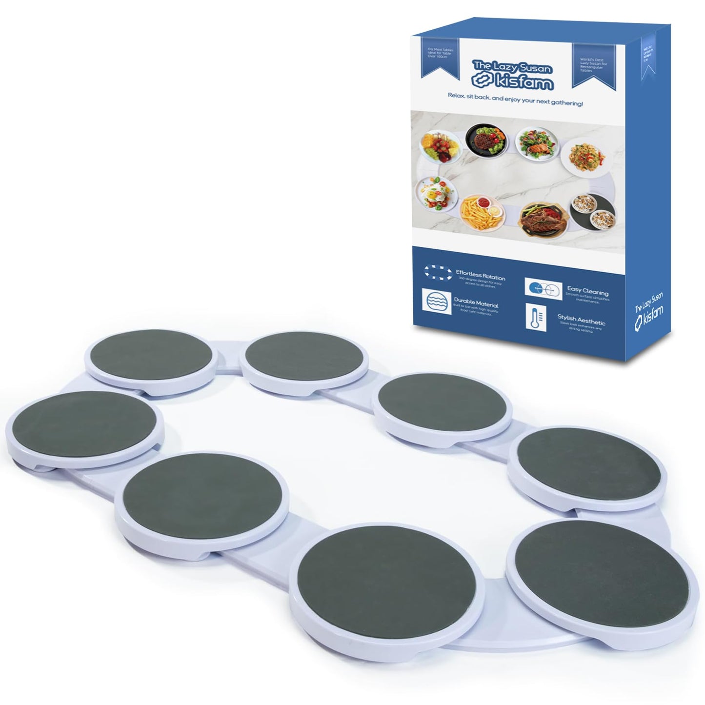 Kisfam Expandable Serving Trays, Dishes & Platters Lazy Susan Turntable  DEMO
