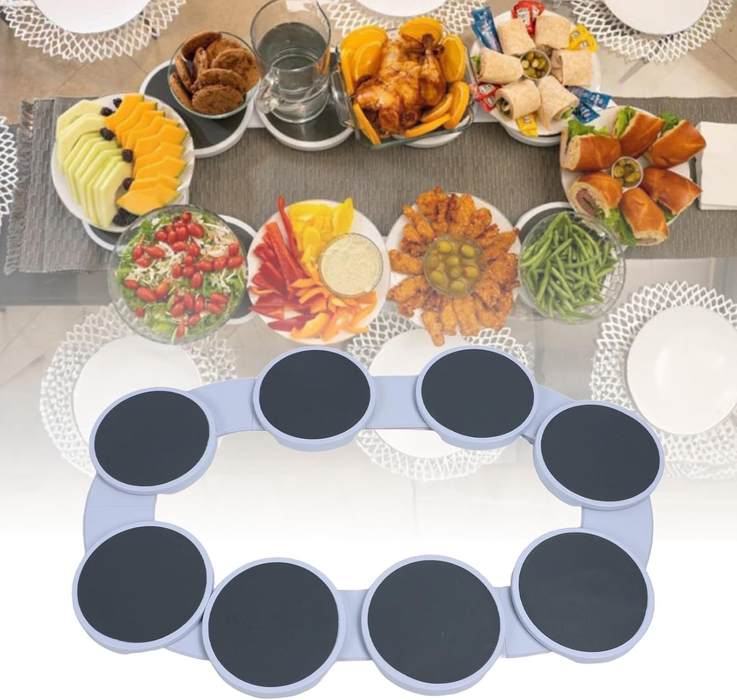 Kisfam Expandable Serving Trays, Dishes & Platters Lazy Susan Turntable  DEMO