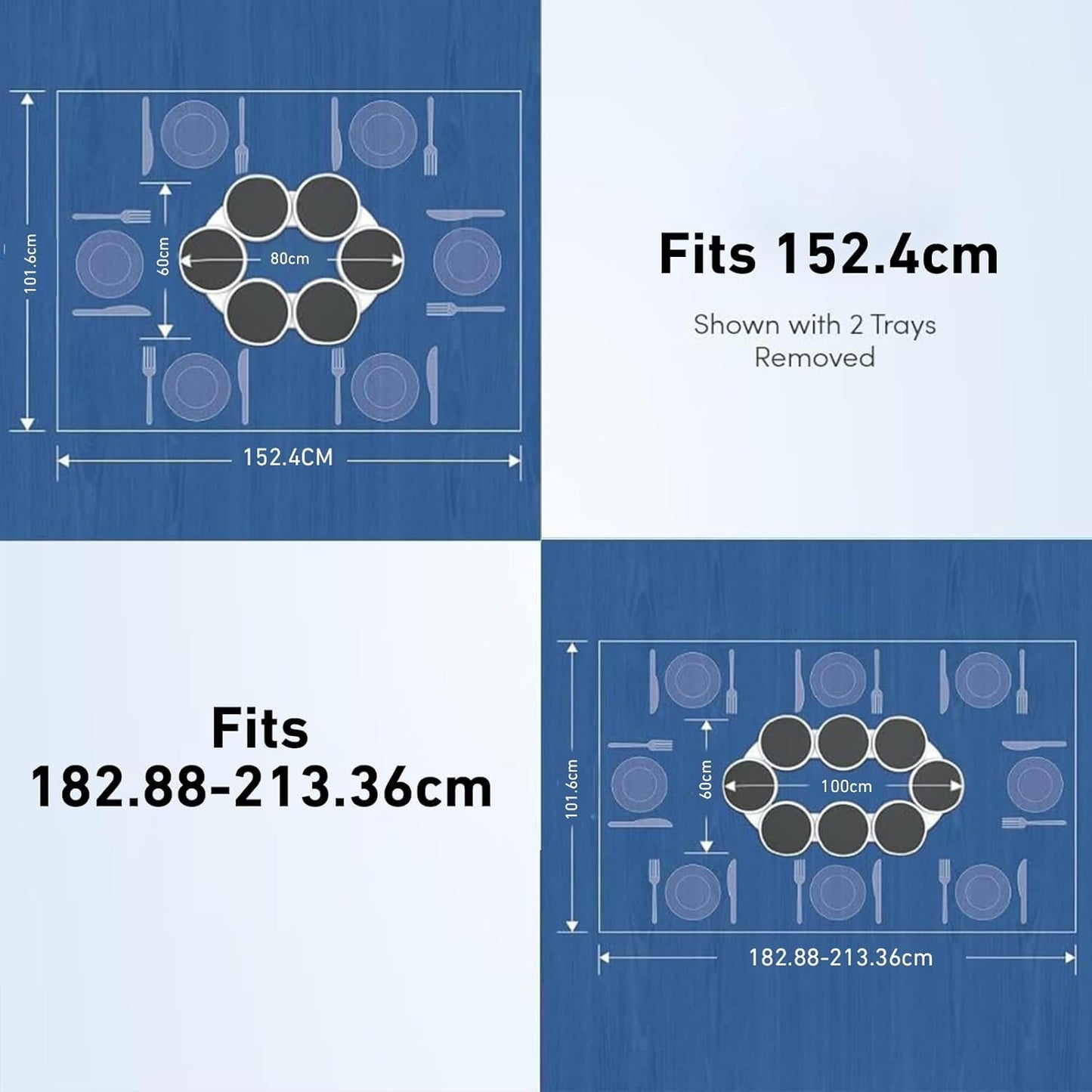 Kisfam Expandable Serving Trays, Dishes & Platters Lazy Susan Turntable  DEMO