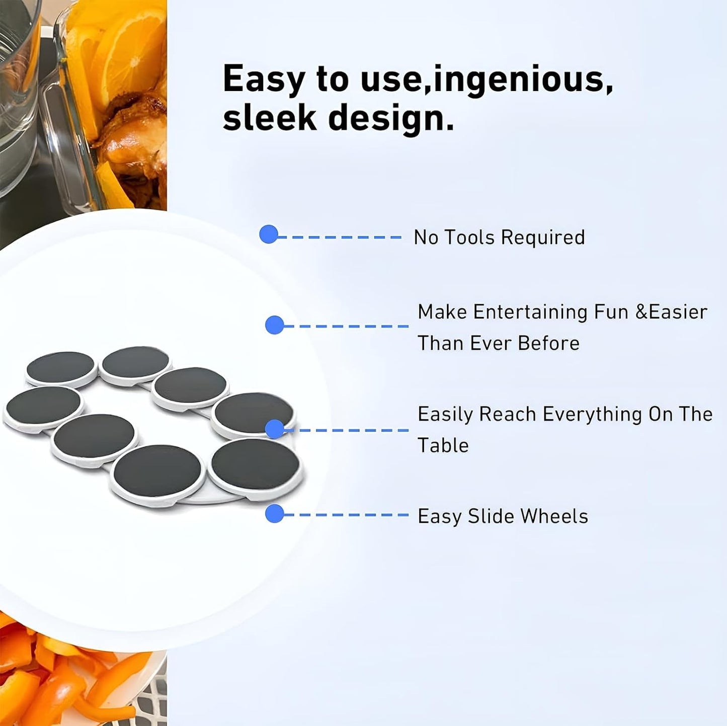 Kisfam Expandable Serving Trays, Dishes & Platters Lazy Susan Turntable  DEMO