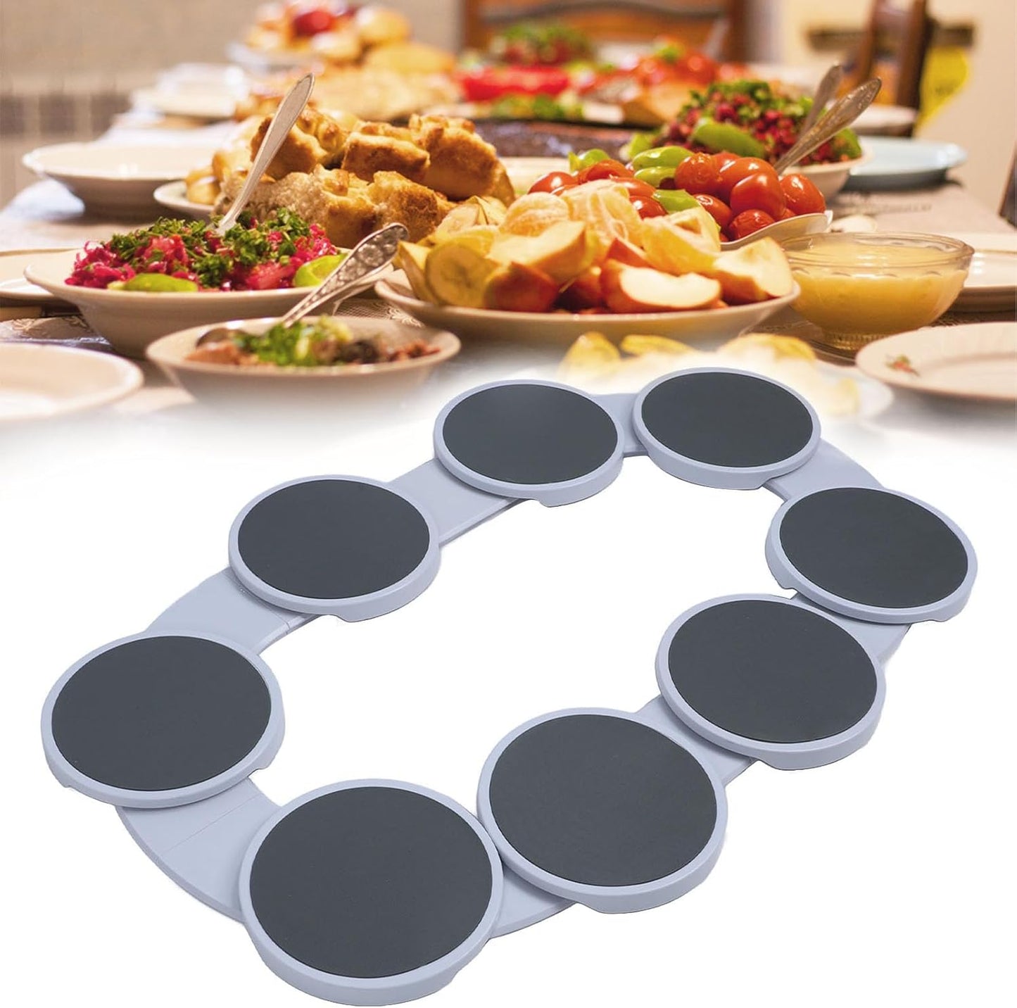 Kisfam Expandable Serving Trays, Dishes & Platters Lazy Susan Turntable  DEMO