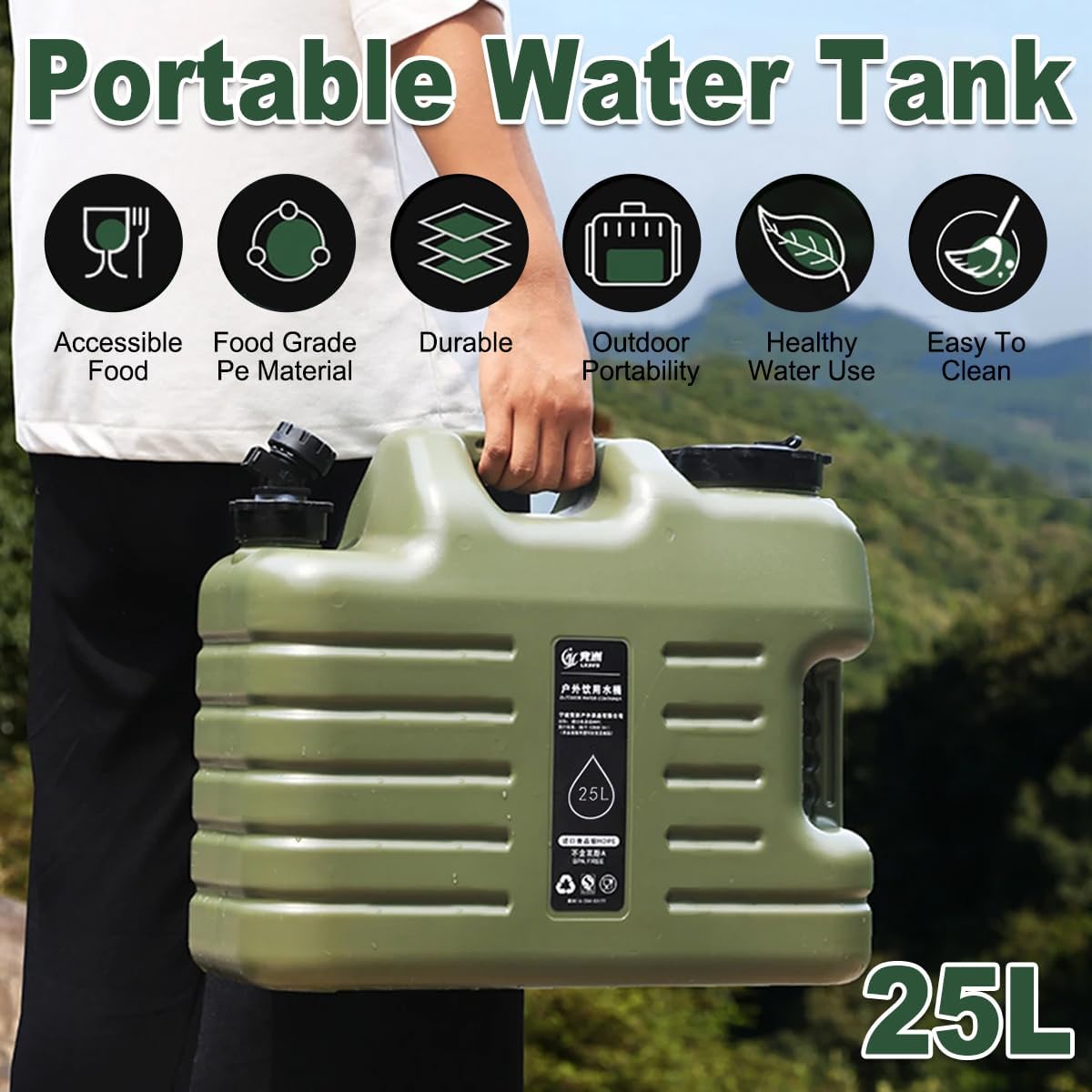25L  Water Container for Outdoor Camping & Hiking Flasks NEW