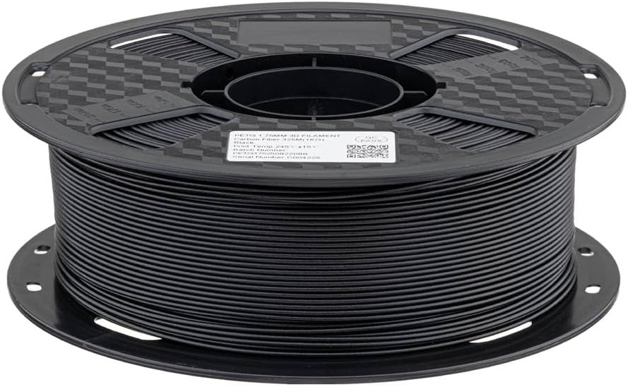 CC3D Carbon Fiber PETG 3D Printer Filament, Black, 1.75mm, 1KG Spool NEW