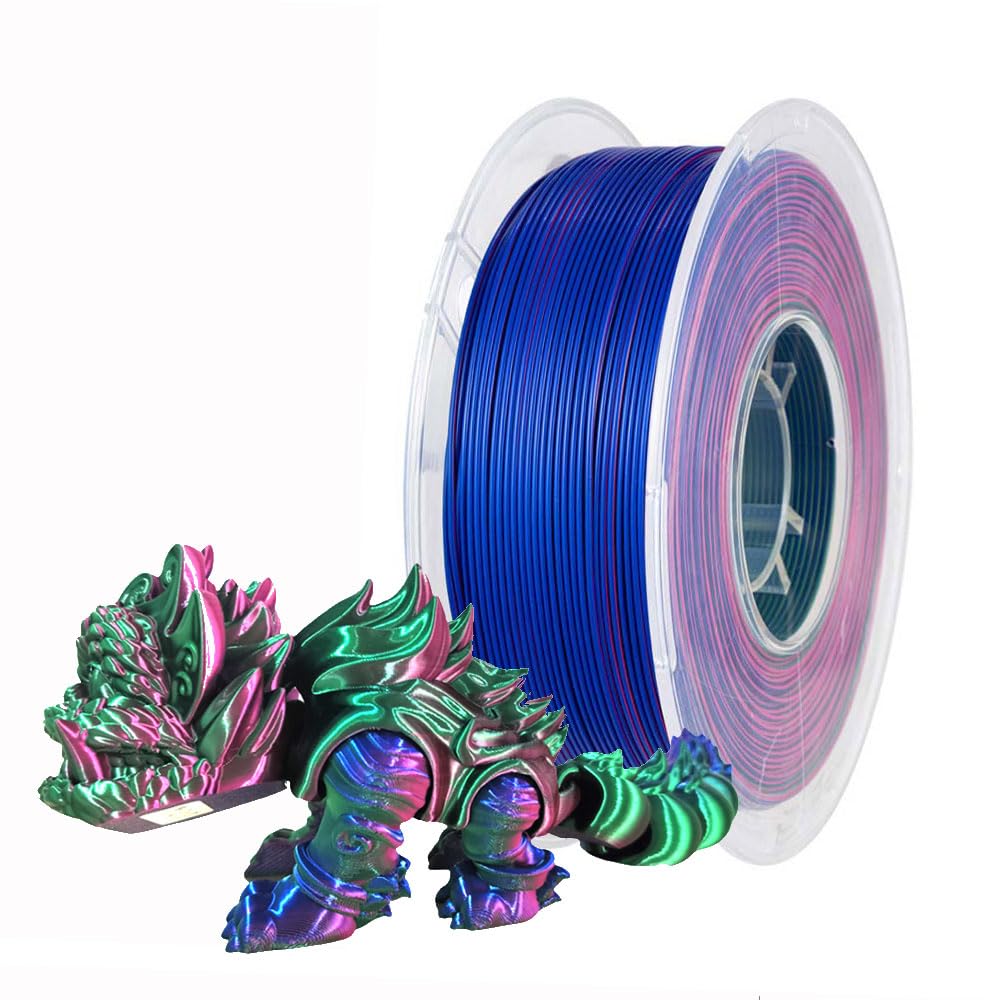 CC3D Silk Tri-Color PLA Filament for 3D Printing Red Blue Green 1.75mm 1KG NEW