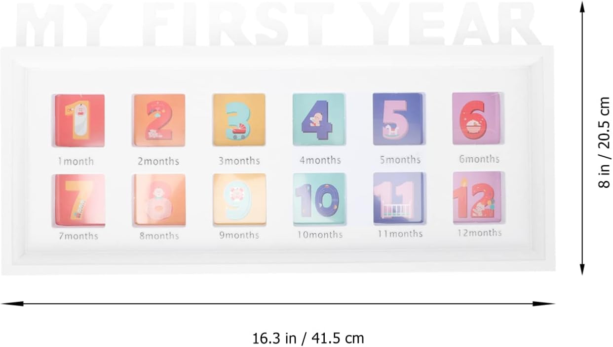Kisangel Baby Growth Photo Frame Infant First Year Picture White NEW