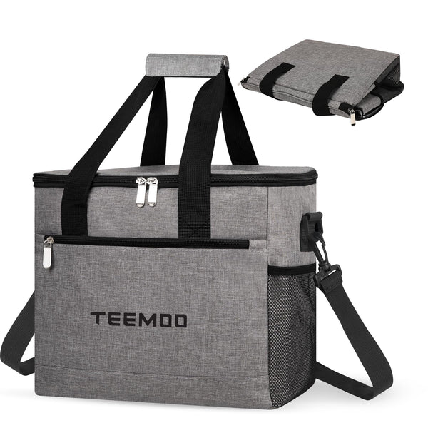 teemoo Large Cooler Bag Soft Leakproof Collapsible Portable Insulated Grey NEW