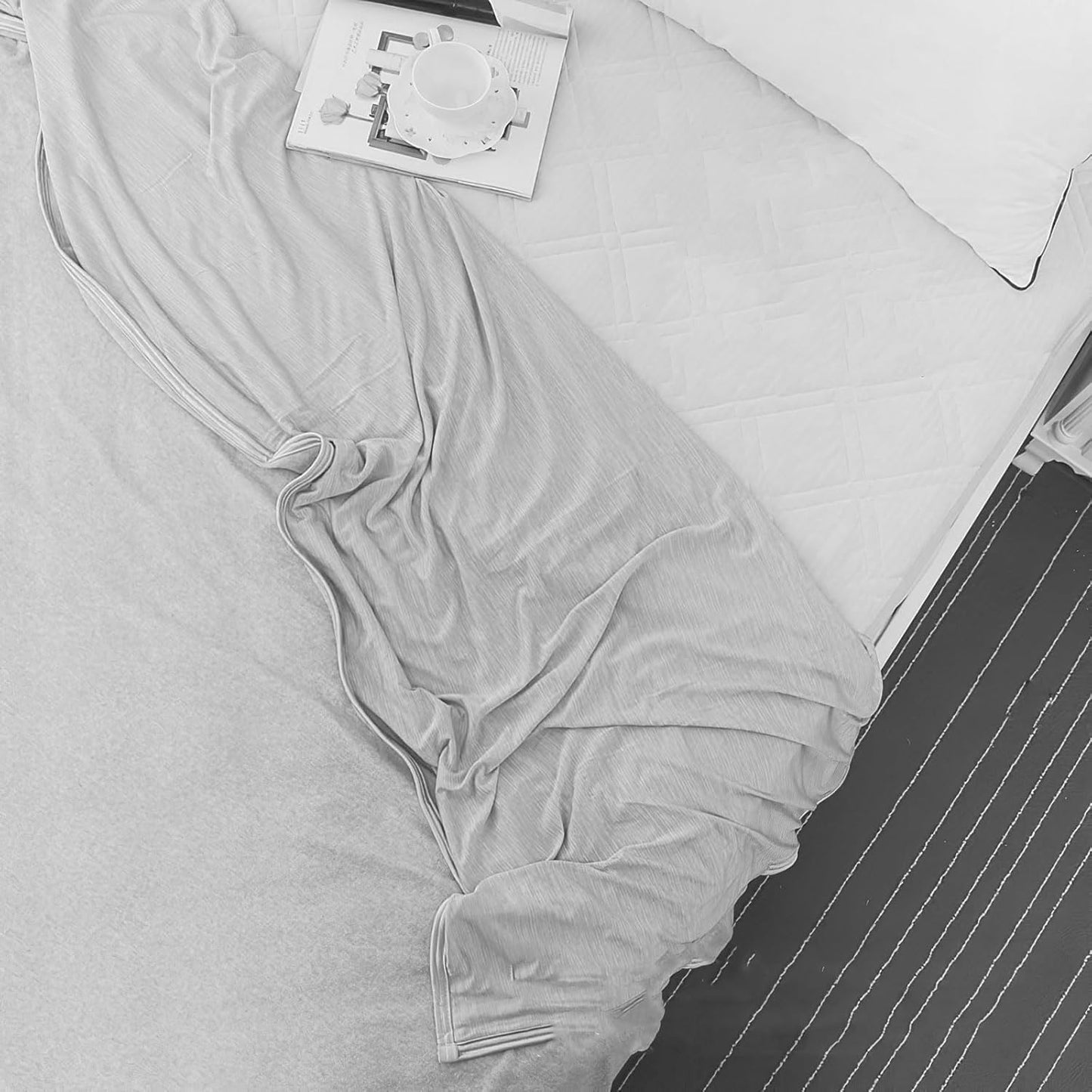 Croch Cooling Fiber Blanket for Hot Sleepers, Grey 150x200cm Twin Throw NEW