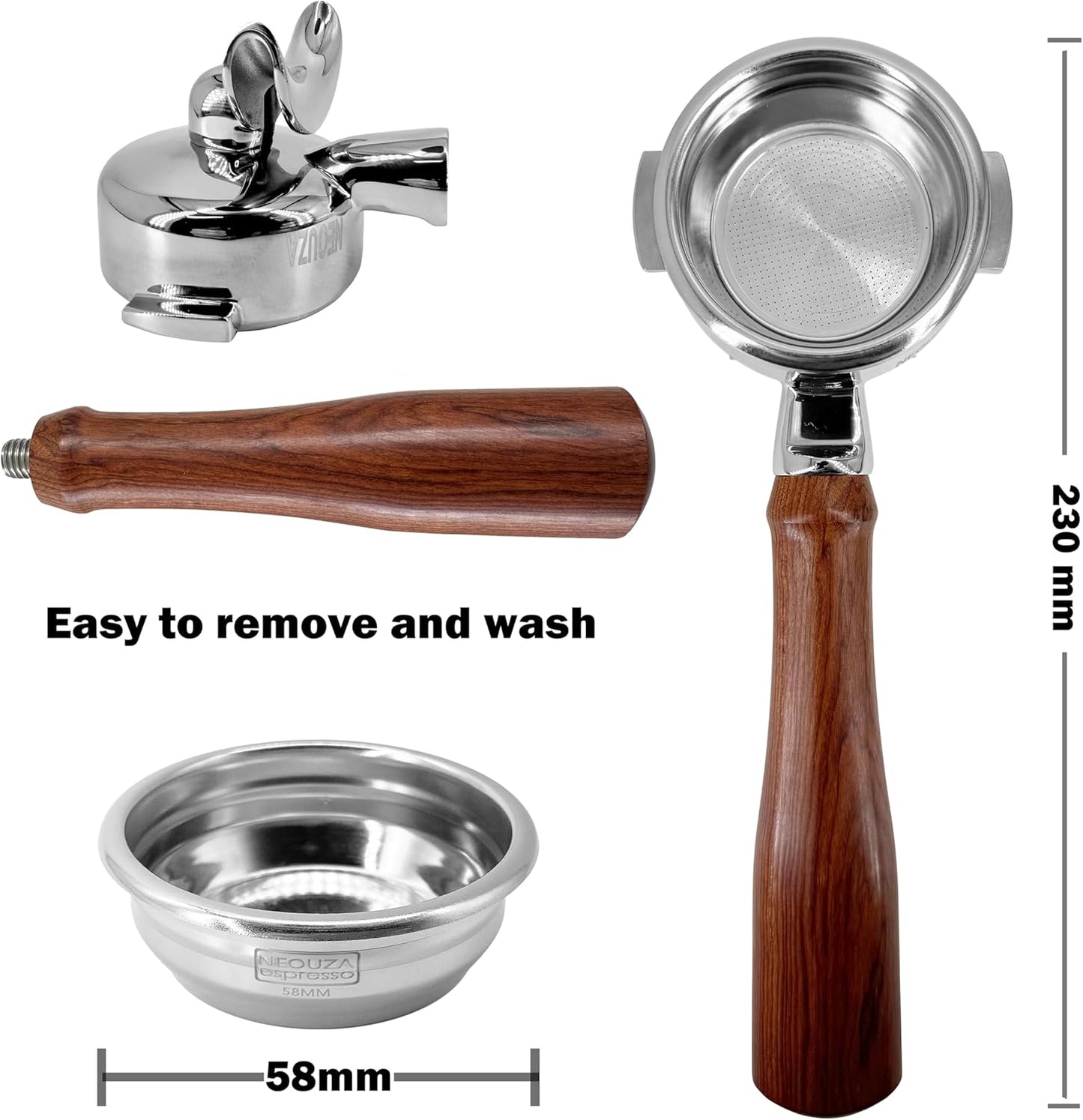 NEOUZA 58mm Espresso Portafilter Compatible with E61 Coffee Machine Tamper NEW